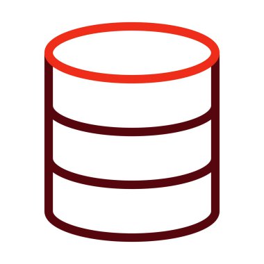 Kişisel ve Ticari Kullanım İçin Veritabanı Vektör Kalın Satırı İki Renk Simgesi