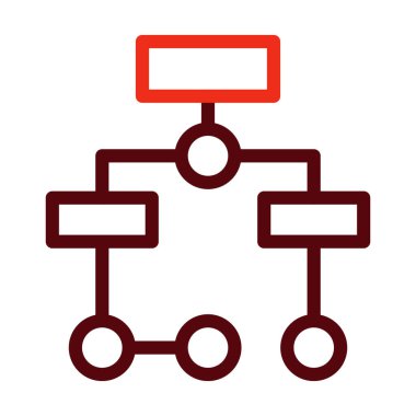 Akış Çizelgesi Kalın Çizgisi Kişisel ve Ticari Kullanım İçin İki Renk Simgesi