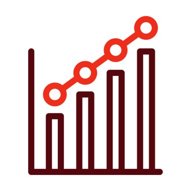 Kişisel ve Ticari Kullanım İçin İstatistikler Kalın Satır İki Renk Simgesi