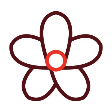 Kişisel ve ticari kullanım için Plumeria Vektör Kalın Çizgisi İki Renk Simgesi