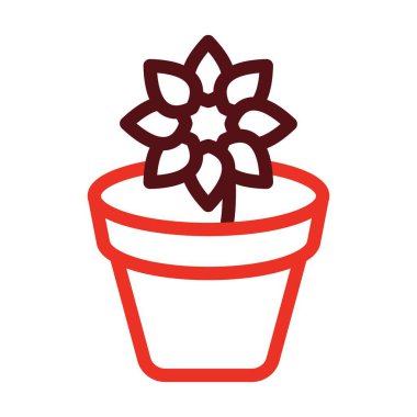 Ot Vektörü Kalın Çizgisi Kişisel ve Ticari Kullanım İçin İki Renk Simgesi