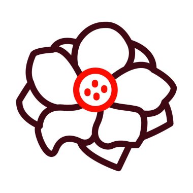 Kişisel ve ticari kullanım için Anemone Vektör Kalın Çizgisi İki Renk Simgesi