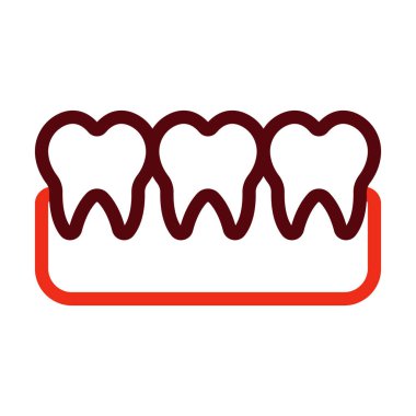 Kişisel ve ticari kullanım için Diş Vektörü Kalın Çizgisi İki Renk Simgesi