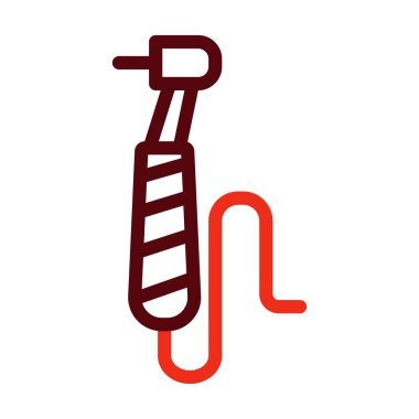 Kişisel ve Ticari Kullanım İçin Diş Matkabı Kalın Çizgisi İki Renk Simgesi