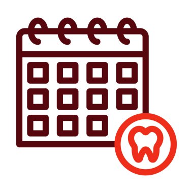 Kişisel ve Ticari Kullanım İçin Takvim Vektör Kalın Çizgisi İki Renk Simgesi