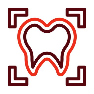 Kişisel ve ticari kullanım için X Ray Vector Kalın Çizgi İki Renk Simgesi