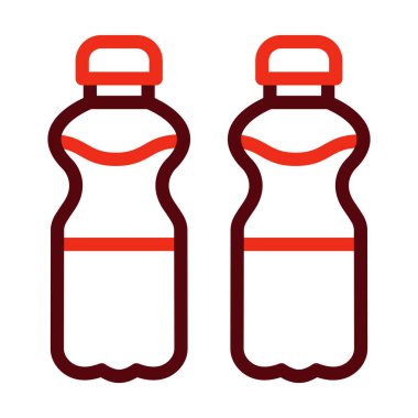 Şişe Kalın Çizgisi Kişisel ve Ticari Kullanım İçin İki Renk Simgesi