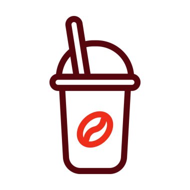 Kahve kupası vektör kalınlığı Kişisel ve ticari kullanım için iki renk simgesi