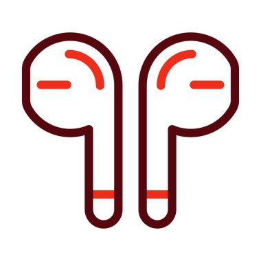 Kişisel ve ticari kullanım için Kulaklık Vektörü Kalın Çizgisi İki Renk Simgesi