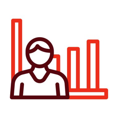 Kişilik Geliştirme Vektörü Kalın Çizgi Kişisel ve Ticari Kullanım İçin İki Renk Simgesi