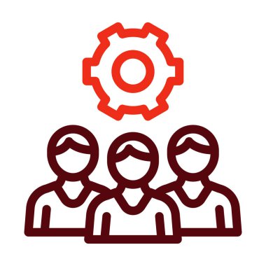 Kişisel ve Ticari Kullanım İçin Takım Çalışması Kalın Çizgi İki Renk Simgesi