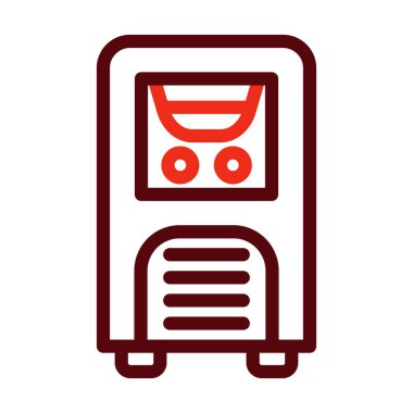 Kişisel ve Ticari Kullanım İçin Mobil Havalandırma Vektör Kalın Çizgi İki Renk Simgeleri