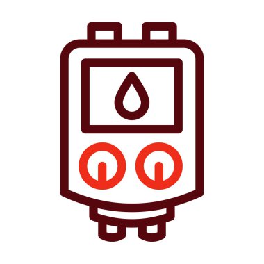 Su ısıtıcısı Kalın Çizgi Kişisel ve Ticari Kullanım İçin İki Renk Simgesi