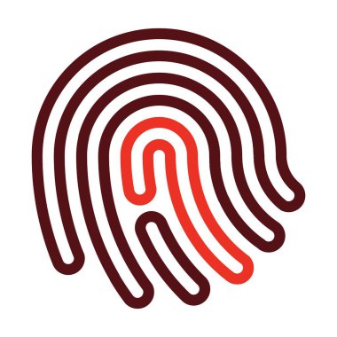 Kişisel ve Ticari Kullanım İçin Parmak İzi Kalın Çizgi İki Renk Simgesi