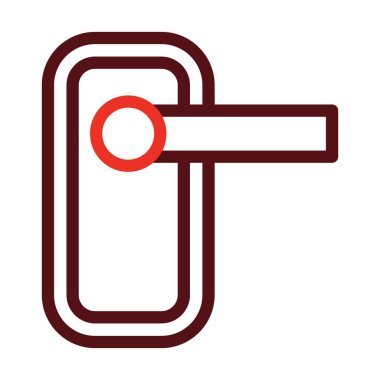 Kapı tokmağı Vektör Kalın Çizgisi Kişisel ve Ticari Kullanım İçin İki Renk Simgesi