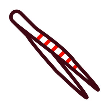 Cımbız Kalın Çizgi İki Renk Simgesi Kişisel ve Ticari Kullanım İçin