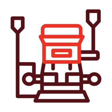 Kişisel ve ticari kullanım için Lazer Kesme Makinesi Kalın Çizgi İki Renk Simgeleri