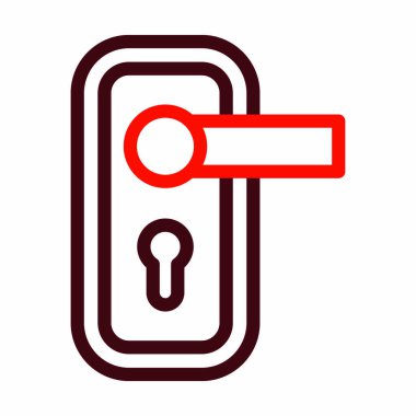 Kişisel ve ticari kullanım için Kapı Kilidi Kalın Çizgisi İki Renk Simgesi