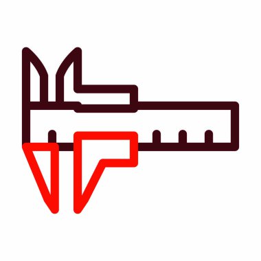 Kaliper Vektör Kalın Çizgisi Kişisel ve Ticari Kullanım İçin İki Renk Simgesi