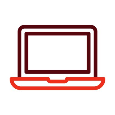 Kişisel ve ticari kullanım için Laptop Vektör Kalın Çizgisi İki Renk Simgesi