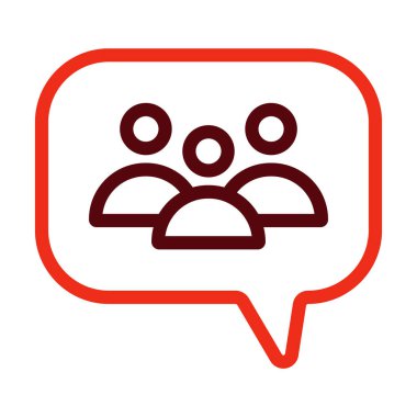 Grup Sohbet Vektörü Kalın Çizgi Kişisel ve Ticari Kullanım İçin İki Renk Simgesi