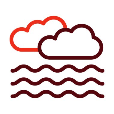 Foggy Vector Kalın Çizgisi Kişisel ve Ticari Kullanım İçin İki Renk Simgesi