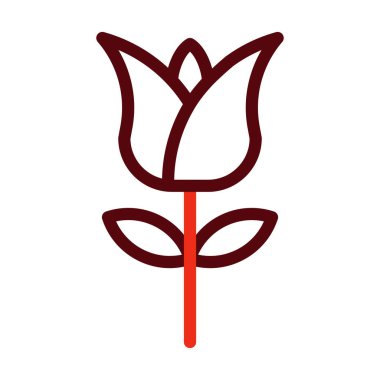 Lale Vektörü Kalın Çizgi Kişisel ve Ticari Kullanım İçin İki Renk Simgesi