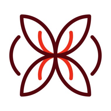 Rüzgarda Çırpınan Yaprak Kalın Çizgi Kişisel ve Ticari Kullanım İçin İki Renk Simgesi