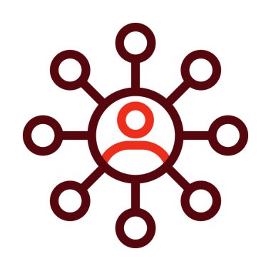 Kişisel ve Ticari Kullanım İçin Ağ Vektörü Kalın Çizgi İki Renk Simgesi