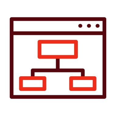 Seo Yapı Vektörü Kalın Çizgi Kişisel ve Ticari Kullanım İçin İki Renk Simgesi