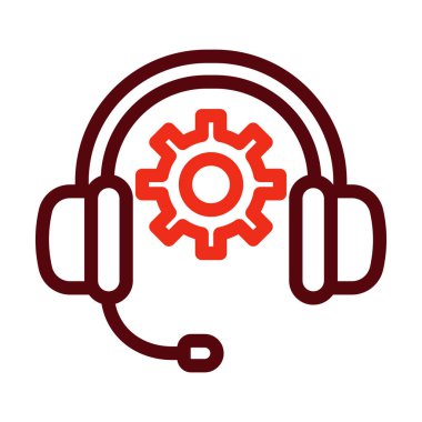 Kişisel ve ticari kullanım için Teknik Destek Vektör Kalın Çizgisi İki Renk Simgesi