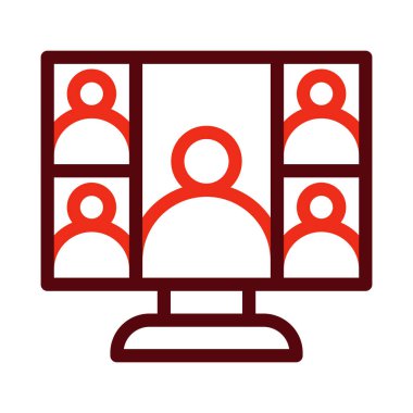 Kişisel ve ticari kullanım için Görüntü İletişim Vektörü Kalın Satırı İki Renk Simgesi