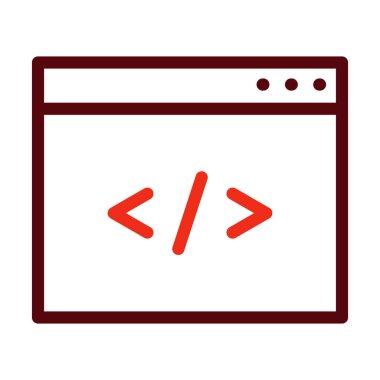 Kişisel ve Ticari Kullanım için Kod İyimser Vektör Satır İki Renk Simgeleri