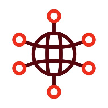 Şirket Ağ Vektörü Kalın Çizgi Kişisel ve Ticari Kullanım İçin İki Renk Simgesi