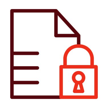 Kişisel ve Ticari Kullanım İçin Gizlilik Vektörü Kalın Satır İki Renk Simgesi