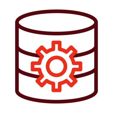 Kişisel ve Ticari Kullanım İçin Veritabanı Yönetimi Kalın Satır İki Renk Simgesi