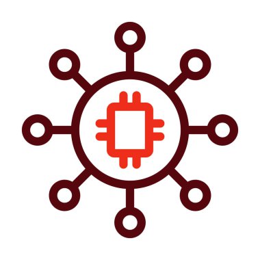 Kişisel ve Ticari Kullanım İçin Ağ Vektörü Kalın Çizgi İki Renk Simgesi