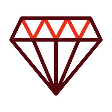 Kişisel ve ticari kullanım için Elmas Vektör Kalın Çizgisi İki Renk Simgesi