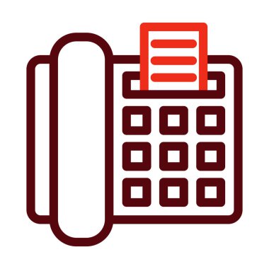 Kişisel ve Ticari Kullanım İçin Faks Vektör Kalın Çizgisi İki Renk Simgesi