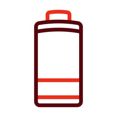 Kişisel ve ticari kullanım için Pil Vektör Kalın Çizgisi İki Renk Simgesi