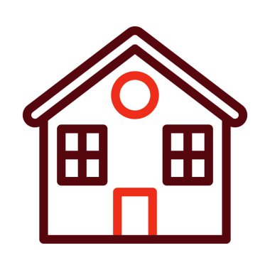 Kişisel ve ticari kullanım için Ev Vektörü Kalın Çizgisi İki Renk Simgesi