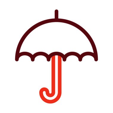 Şemsiye Vektörü Kalın Çizgi Kişisel ve Ticari Kullanım İçin İki Renk Simgesi