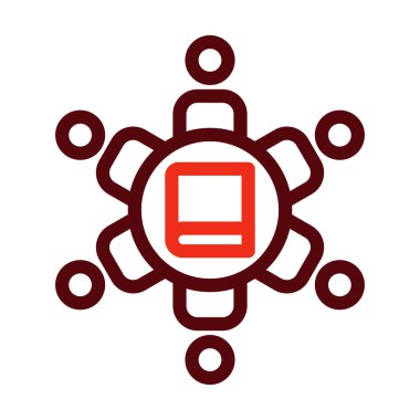 Kitap Kulübü Vektör Kalın Çizgi Kişisel ve Ticari Kullanım İçin İki Renk Simgesi