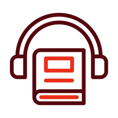 Audiobook Vektör Kalın Çizgisi Kişisel ve Ticari Kullanım İçin İki Renk Simgesi