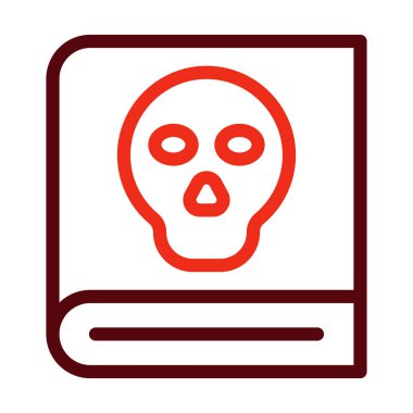 Korku Kitabı Vektör Kalın Çizgisi Kişisel ve Ticari Kullanım İçin İki Renk Simgesi