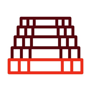 Kişisel ve ticari kullanım için Merdiven Kalın Çizgisi İki Renk Simgesi