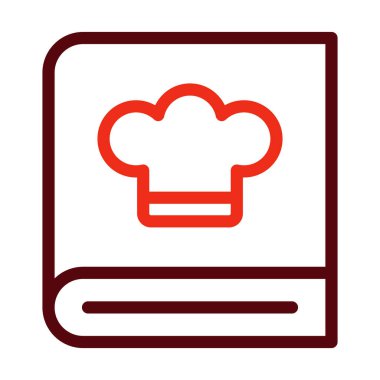 Kişisel ve Ticari Kullanım İçin Tarif Defteri Kalın Çizgi İki Renk Simgesi