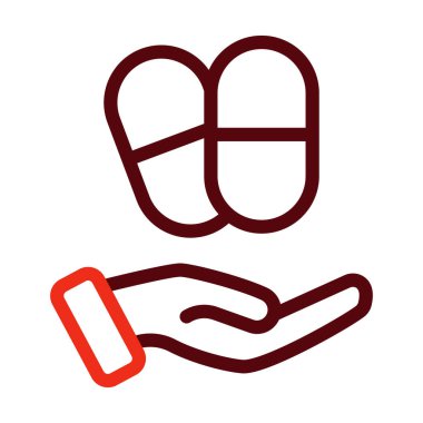 Kişisel ve ticari kullanım için hap vektör kalınlığı iki renk simgesi