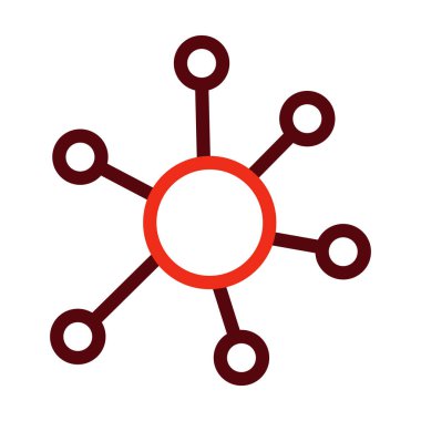 Kişisel ve Ticari Kullanım İçin Ağ Vektörü Kalın Çizgi İki Renk Simgesi