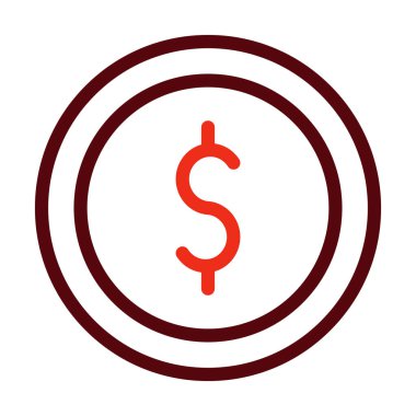 Kişisel ve ticari kullanım için Madeni Para Vektörü Kalın Çizgisi İki Renk Simgesi